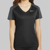 LST354.ojhs - Ladies PosiCharge ® Competitor ™ Sleeve Blocked V Neck Tee